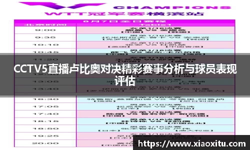 CCTV5直播卢比奥对决精彩赛事分析与球员表现评估